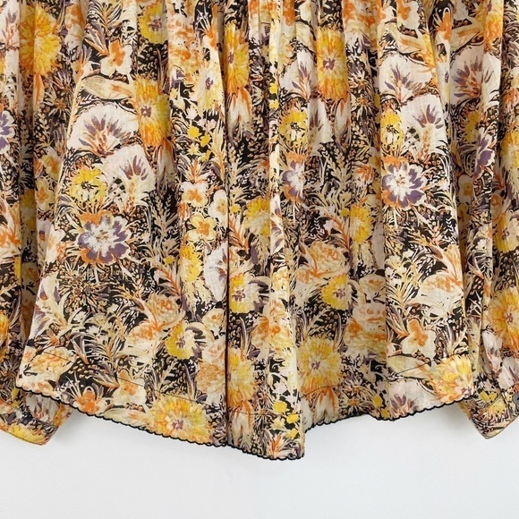 Free People We the Free Cool Meadow Boho Printed Button Down Top Size Small - Picture 14 of 16